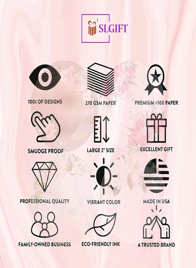 SLGIFT Vinyl Round Floral Theme Sticker, Self-Adhesive Vinyl Stickers, 40 Pieces, 2 x 2 Inches Round Sticker, 4 Unique Designs, R155 - Image 5